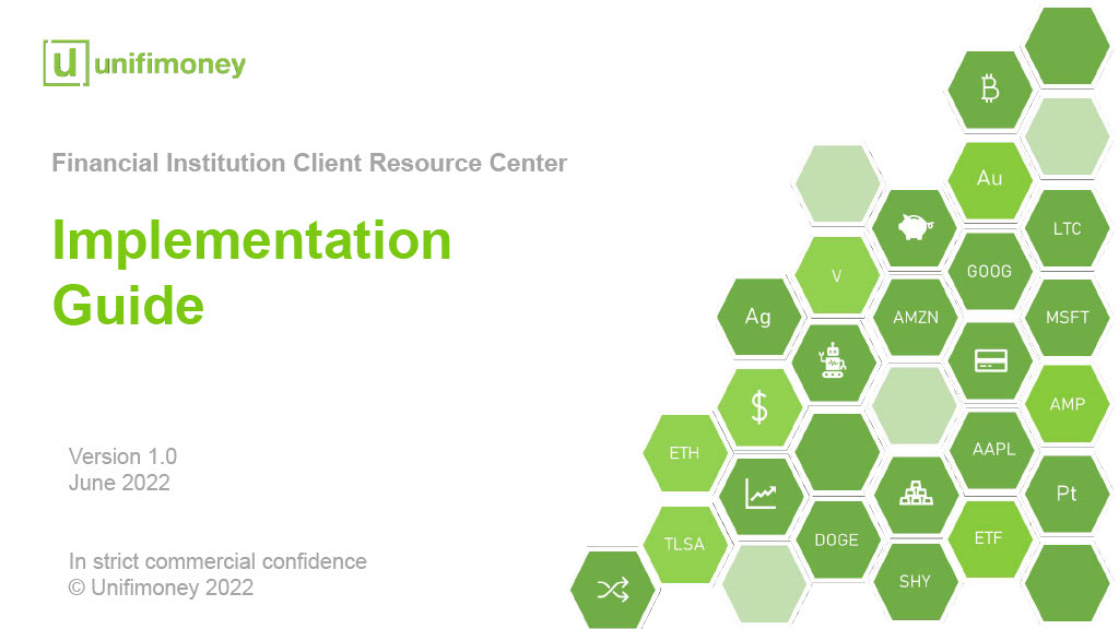 Unifimoney's Implementation guide cover