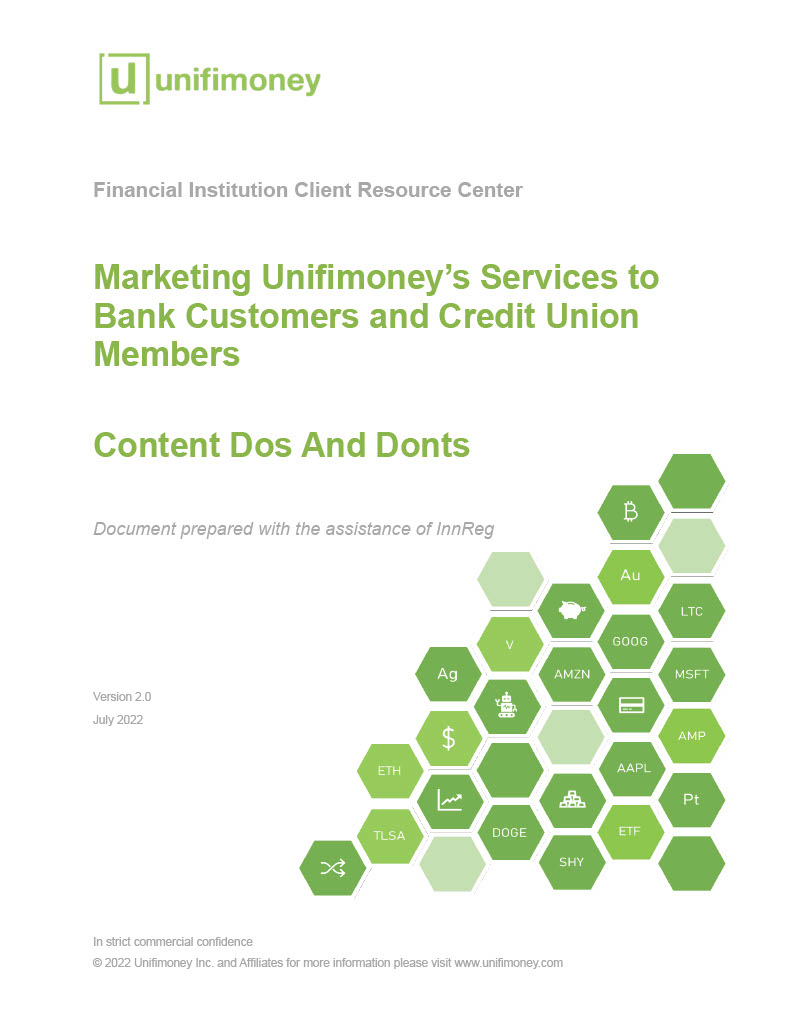 Unifimoney's content dos and don'ts document cover
