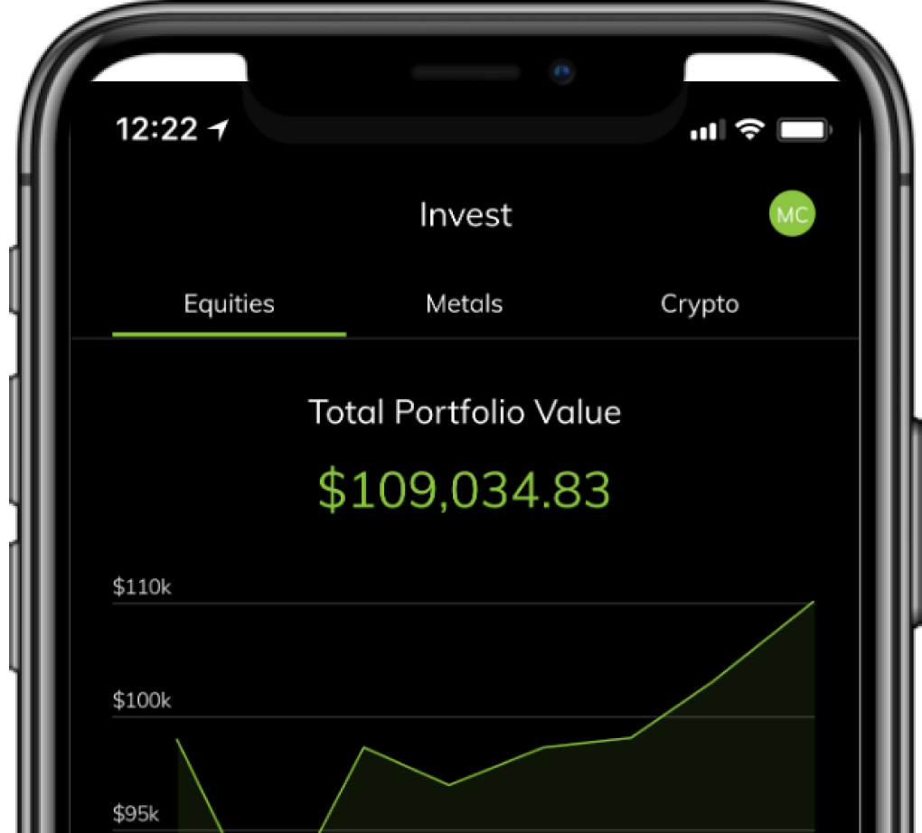 Iphone showing Total Portfolio Value from Unifimoney app